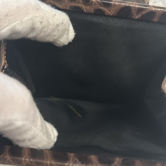 Dooney & Bourke Vintage crocodile leather print large brown bifold wallet - Picture 13 of 16